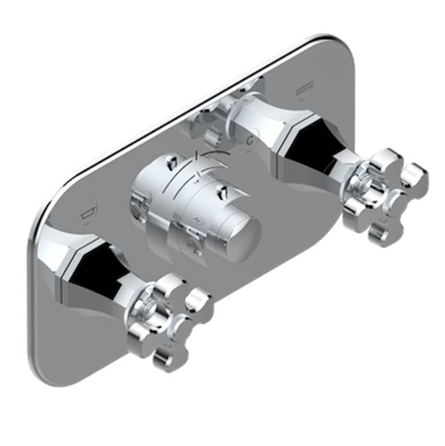 THG - Trim For Thg Thermostat With 2 Valves Ref. 5 401ahm/us Rough Part Supplied With Fixing Box, Item To Be Installed Horizontal - Umber PVD