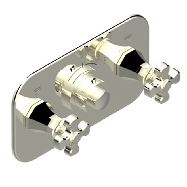 THG - Trim For Thg Thermostat With 2 Valves Ref. 5 401ahm/us Rough Part Supplied With Fixing Box, Item To Be Installed Horizontal - Nickel Polished