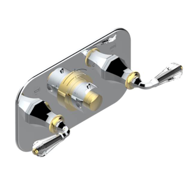 THG - Trim For Thg Thermostat With 2 Valves Ref. 5 401ahm/us Rough Part Supplied With Fixing Box, Item To Be Installed Horizontal - Chrome Polished Gold Polished