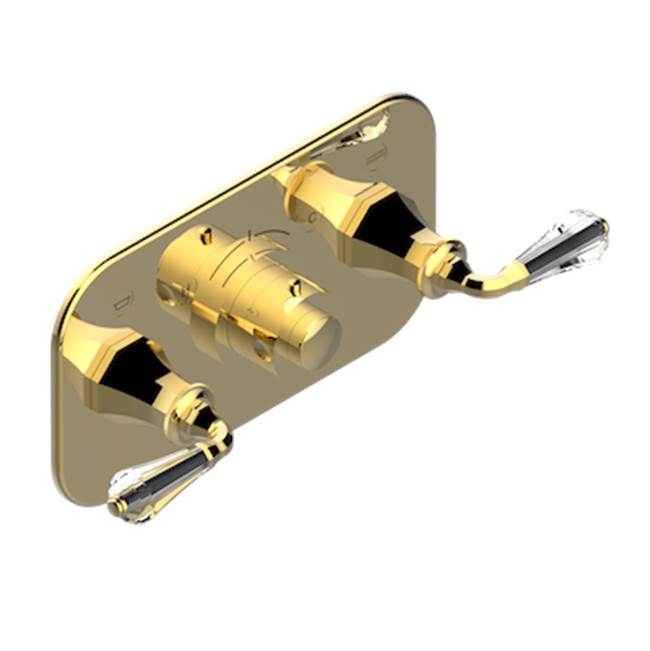 THG - Trim For Thg Thermostat With 2 Valves Ref. 5 401ahm/us Rough Part Supplied With Fixing Box, Item To Be Installed Horizontal - Gold Color PVD