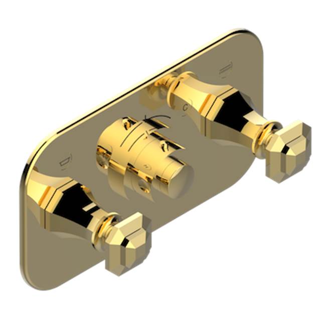 THG - Trim For Thg Thermostat With 2 Valves Ref. 5 401ahm/us Rough Part Supplied With Fixing Box, Item To Be Installed Horizontal - Gold Polished