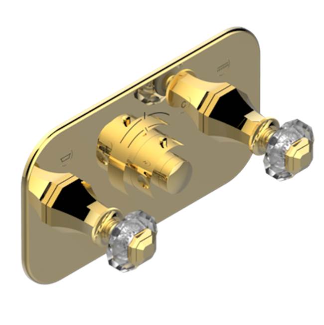 THG - Trim For Thg Thermostat With 2 Valves Ref. 5 401ahm/us Rough Part Supplied With Fixing Box, Item To Be Installed Horizontal - Gold Color PVD
