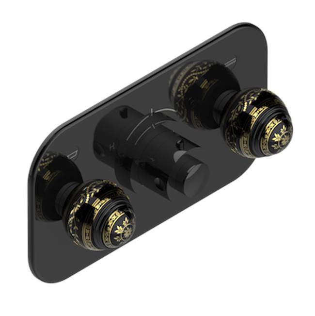 THG - Trim For Thg Thermostat With 2 Valves Ref. 5 401ahm/us Rough Part Supplied With Fixing Box, Item To Be Installed Horizontal - Brown Bronze Color PVD