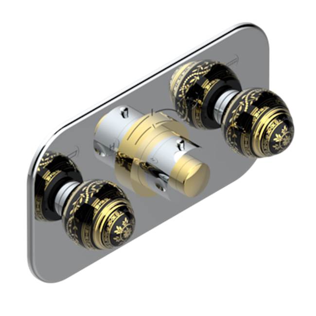 THG - Trim For Thg Thermostat With 2 Valves Ref. 5 401ahm/us Rough Part Supplied With Fixing Box, Item To Be Installed Horizontal - Chrome Polished Gold Polished