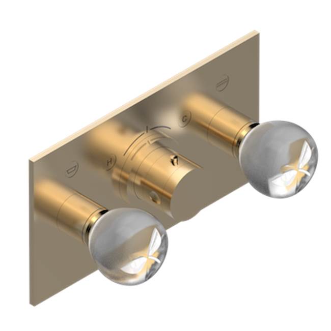 THG - Trim For Thg Thermostat With 2 Valves Ref. 5 401ahm/us Rough Part Supplied With Fixing Box, Item To Be Installed Horizontal - Matt Umber PVD