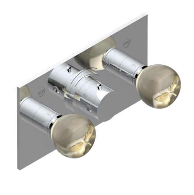 THG - Trim For Thg Thermostat With 2 Valves Ref. 5 401ahm/us Rough Part Supplied With Fixing Box, Item To Be Installed Horizontal - Umber PVD