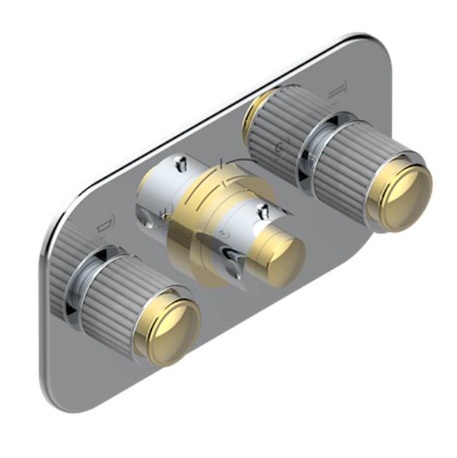 THG - Trim For Thg Thermostat With 2 Valves Ref. 5 401ahm/us Rough Part Supplied With Fixing Box, Item To Be Installed Horizontal - Chrome Polished Gold Polished