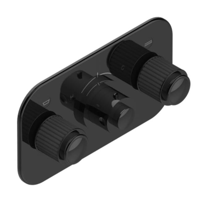 THG - Trim For Thg Thermostat With 2 Valves Ref. 5 401ahm/us Rough Part Supplied With Fixing Box, Item To Be Installed Horizontal - Brown Bronze Color PVD
