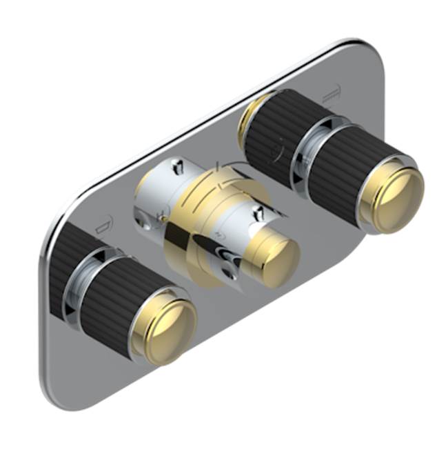 THG - Trim For Thg Thermostat With 2 Valves Ref. 5 401ahm/us Rough Part Supplied With Fixing Box, Item To Be Installed Horizontal - Chrome Polished Gold Polished