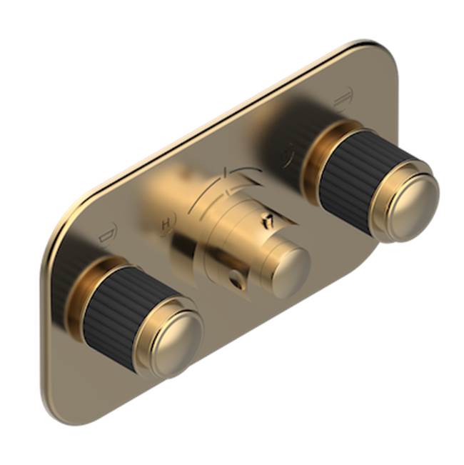 THG - Trim For Thg Thermostat With 2 Valves Ref. 5 401ahm/us Rough Part Supplied With Fixing Box, Item To Be Installed Horizontal - Matt Umber PVD