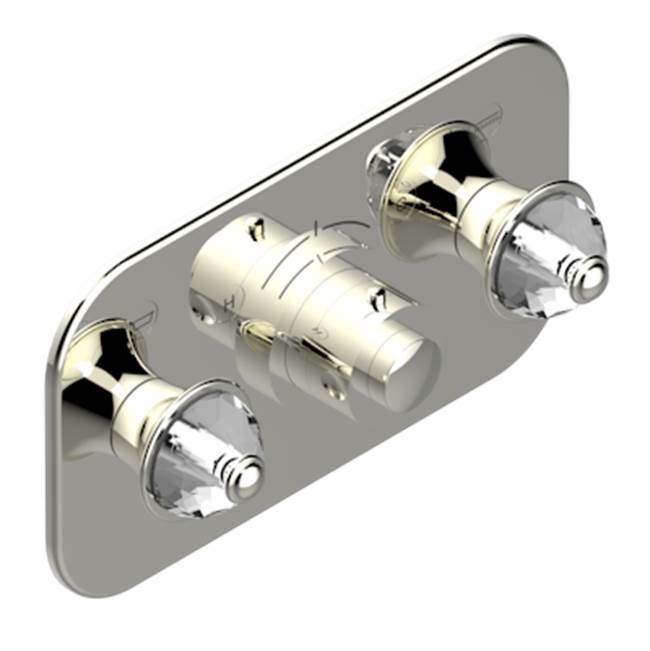 THG - Trim For Thg Thermostat With 2 Valves Ref. 5 401ahm/us Rough Part Supplied With Fixing Box, Item To Be Installed Horizontal - Nickel Polished