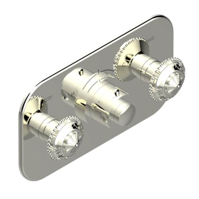 THG - Trim For Thg Thermostat With 2 Valves Ref. 5 401ahm/us Rough Part Supplied With Fixing Box, Item To Be Installed Horizontal - Nickel Polished