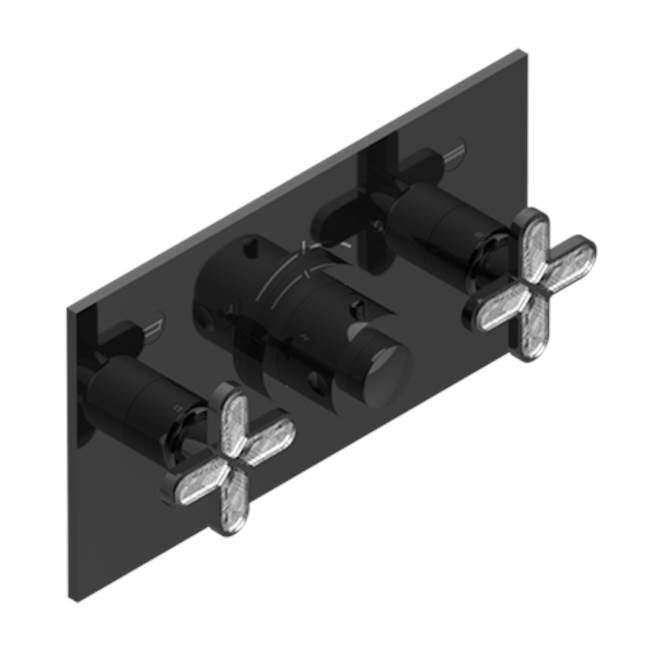THG - Trim For Thg Thermostat With 2 Valves Ref. 5 401ahm/us Rough Part Supplied With Fixing Box, Item To Be Installed Horizontal - Brown Bronze Color PVD