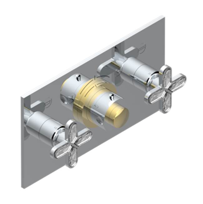 THG - Trim For Thg Thermostat With 2 Valves Ref. 5 401ahm/us Rough Part Supplied With Fixing Box, Item To Be Installed Horizontal - Chrome Polished Gold Polished