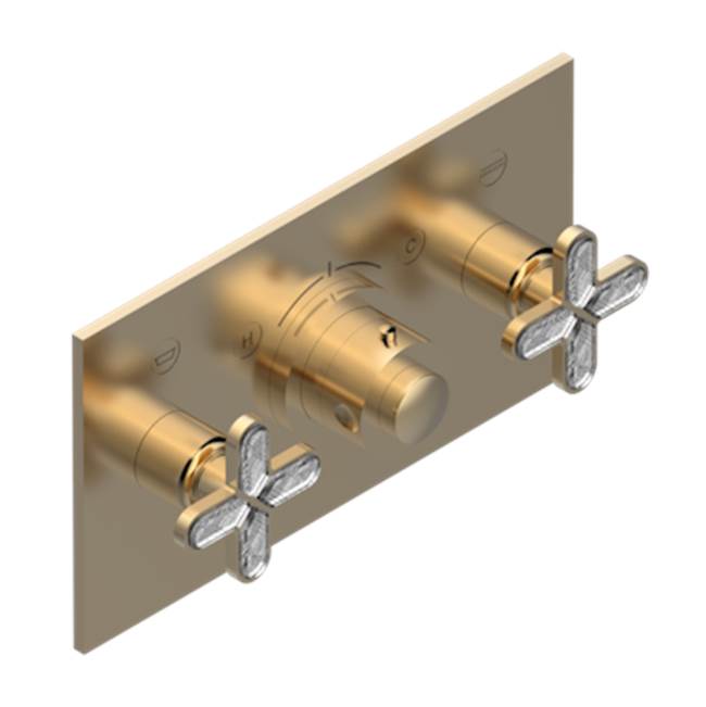THG - Trim For Thg Thermostat With 2 Valves Ref. 5 401ahm/us Rough Part Supplied With Fixing Box, Item To Be Installed Horizontal - Matt Umber PVD