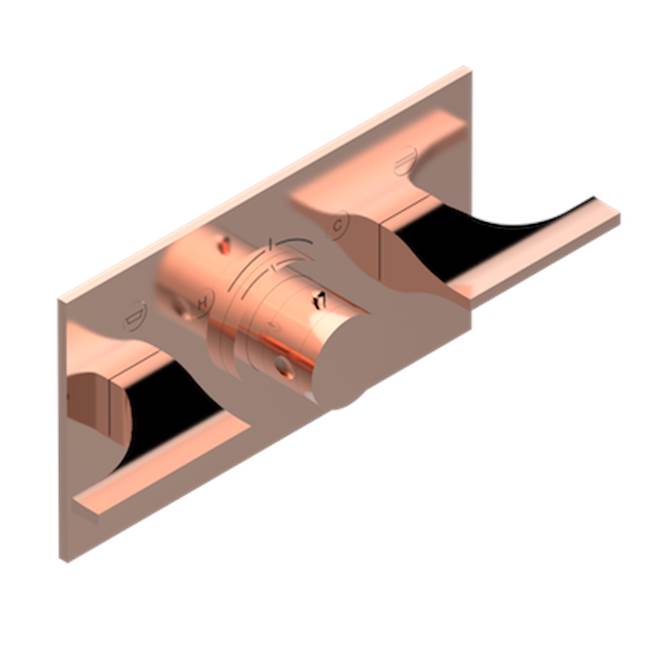 THG - Trim For Thg Thermostat With 2 Valves Ref. 5 401ahm/us Rough Part Supplied With Fixing Box, Item To Be Installed Horizontal - Blush PVD