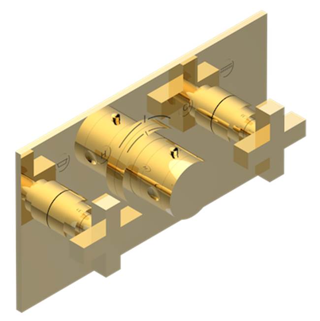 THG - Trim For Thg Thermostat With 2 Valves Ref. 5 401ahm/us Rough Part Supplied With Fixing Box, Item To Be Installed Horizontal - Gold Polished