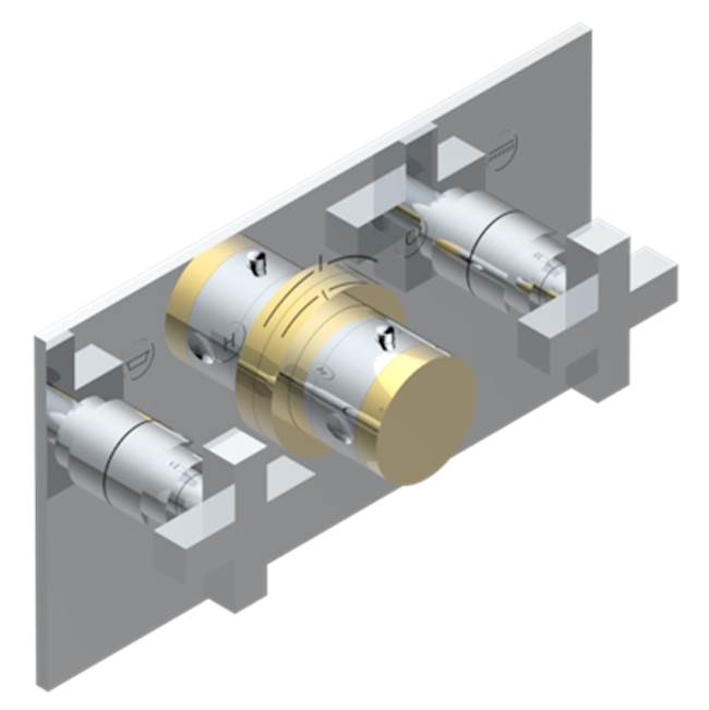THG - Trim For Thg Thermostat With 2 Valves Ref. 5 401ahm/us Rough Part Supplied With Fixing Box, Item To Be Installed Horizontal - Chrome Polished Gold Polished