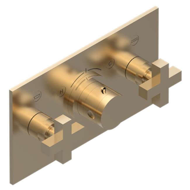 THG - Trim For Thg Thermostat With 2 Valves Ref. 5 401ahm/us Rough Part Supplied With Fixing Box, Item To Be Installed Horizontal - Matt Umber PVD