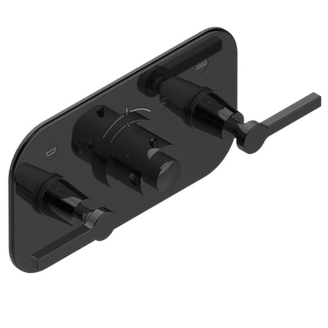 THG - Trim For Thg Thermostat With 2 Valves Ref. 5 401ahm/us Rough Part Supplied With Fixing Box, Item To Be Installed Horizontal - Brown Bronze Color PVD