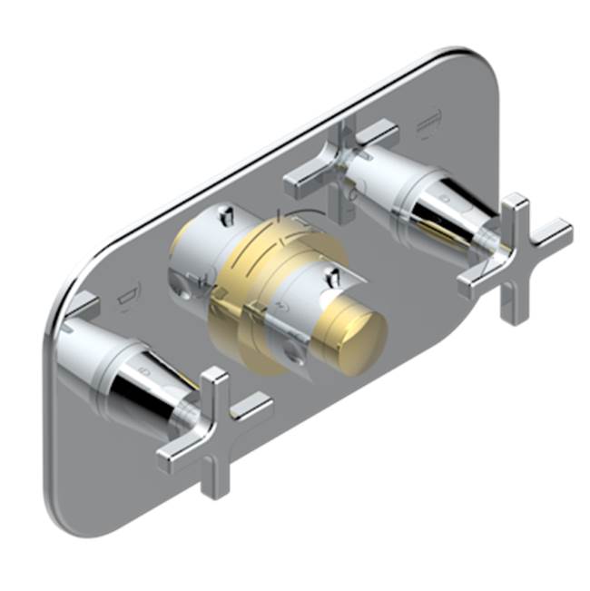 THG - Trim For Thg Thermostat With 2 Valves Ref. 5 401ahm/us Rough Part Supplied With Fixing Box, Item To Be Installed Horizontal - Chrome Polished Gold Polished