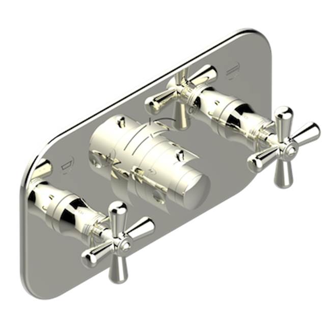THG - Trim For Thg Thermostat With 2 Valves Ref. 5 401ahm/us Rough Part Supplied With Fixing Box, Item To Be Installed Horizontal - Nickel Polished