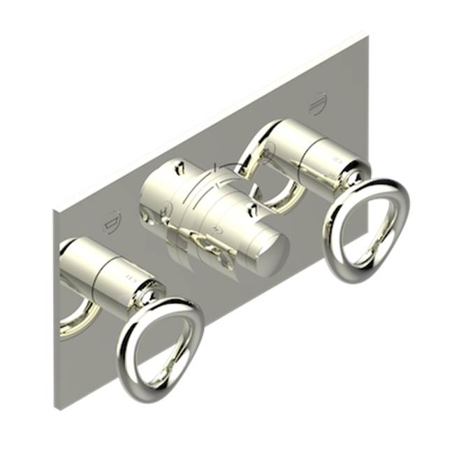 THG - Trim For Thg Thermostat With 2 Valves Ref. 5 401ahm/us Rough Part Supplied With Fixing Box, Item To Be Installed Horizontal - Nickel Polished