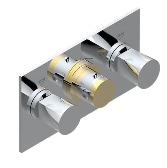 THG - Trim For Thg Thermostat With 2 Valves Ref. 5 401ahm/us Rough Part Supplied With Fixing Box, Item To Be Installed Horizontal - Chrome Polished Gold Polished