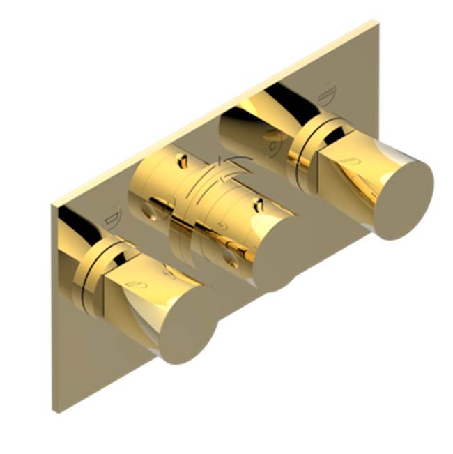 THG - Trim For Thg Thermostat With 2 Valves Ref. 5 401ahm/us Rough Part Supplied With Fixing Box, Item To Be Installed Horizontal - Gold Color PVD