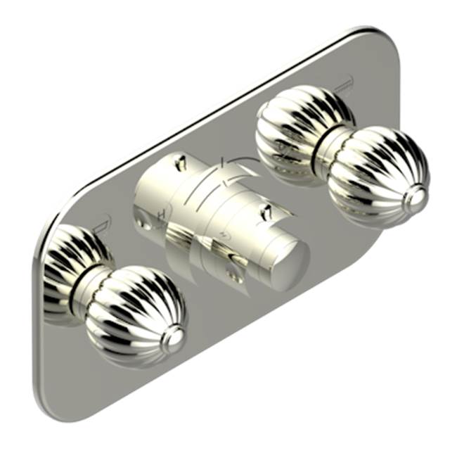 THG - Trim For Thg Thermostat With 2 Valves Ref. 5 401ahm/us Rough Part Supplied With Fixing Box, Item To Be Installed Horizontal - Nickel Polished