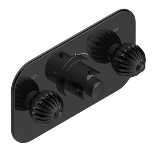 THG - Trim For Thg Thermostat With 2 Valves Ref. 5 401ahm/us Rough Part Supplied With Fixing Box, Item To Be Installed Horizontal - Brown Bronze Color PVD
