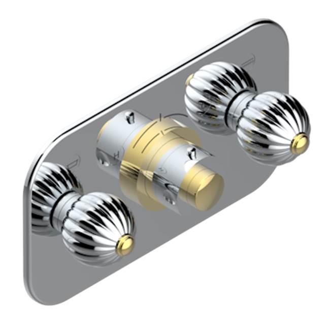 THG - Trim For Thg Thermostat With 2 Valves Ref. 5 401ahm/us Rough Part Supplied With Fixing Box, Item To Be Installed Horizontal - Chrome Polished Gold Polished