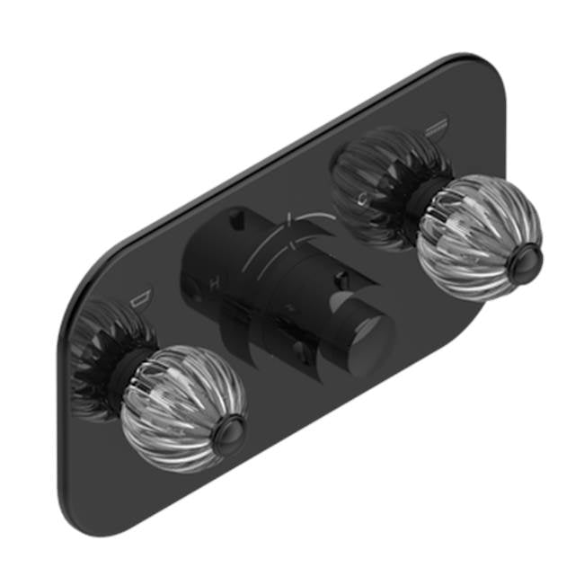 THG - Trim For Thg Thermostat With 2 Valves Ref. 5 401ahm/us Rough Part Supplied With Fixing Box, Item To Be Installed Horizontal - Brown Bronze Color PVD