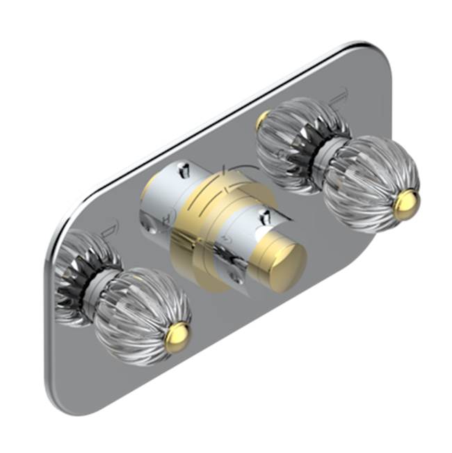 THG - Trim For Thg Thermostat With 2 Valves Ref. 5 401ahm/us Rough Part Supplied With Fixing Box, Item To Be Installed Horizontal - Chrome Polished Gold Polished