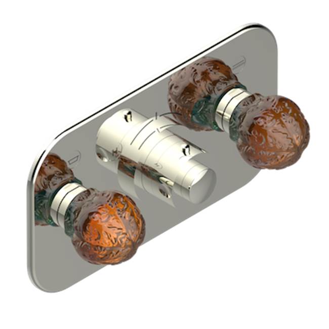 THG - Trim For Thg Thermostat With 2 Valves Ref. 5 401ahm/us Rough Part Supplied With Fixing Box, Item To Be Installed Horizontal - Nickel Polished