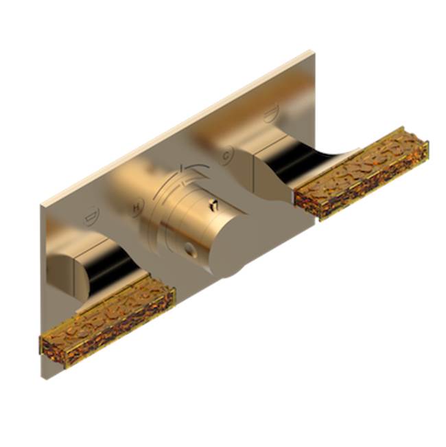 THG - Trim For Thg Thermostat With 2 Valves Ref. 5 401ahm/us Rough Part Supplied With Fixing Box, Item To Be Installed Horizontal - Matt Umber PVD