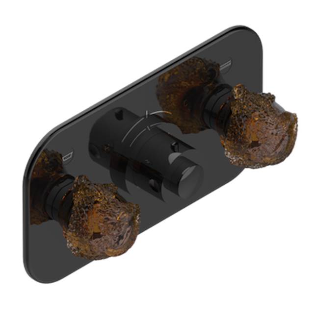 THG - Trim For Thg Thermostat With 2 Valves Ref. 5 401ahm/us Rough Part Supplied With Fixing Box, Item To Be Installed Horizontal - Brown Bronze Color PVD