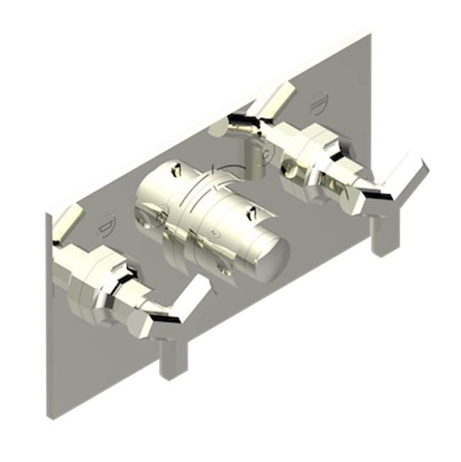THG - Trim For Thg Thermostat With 2 Valves Ref. 5 401ahm/us Rough Part Supplied With Fixing Box, Item To Be Installed Horizontal - Nickel Polished