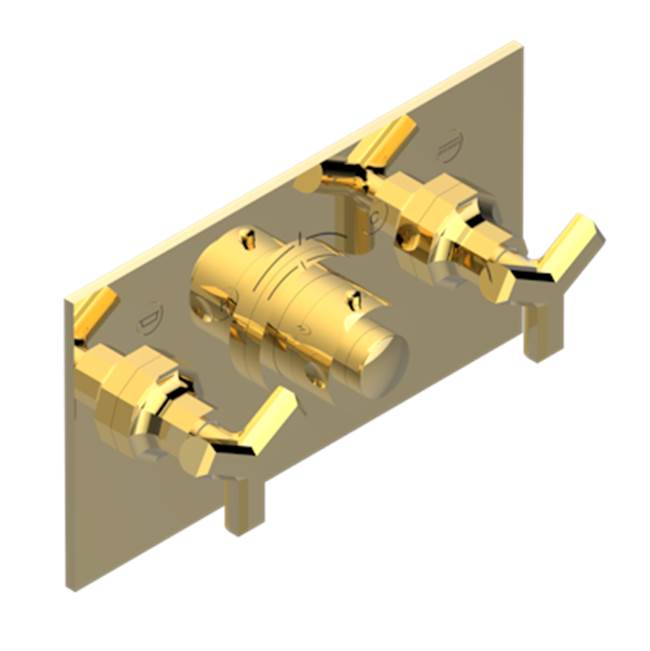 THG - Trim For Thg Thermostat With 2 Valves Ref. 5 401ahm/us Rough Part Supplied With Fixing Box, Item To Be Installed Horizontal - Gold Polished