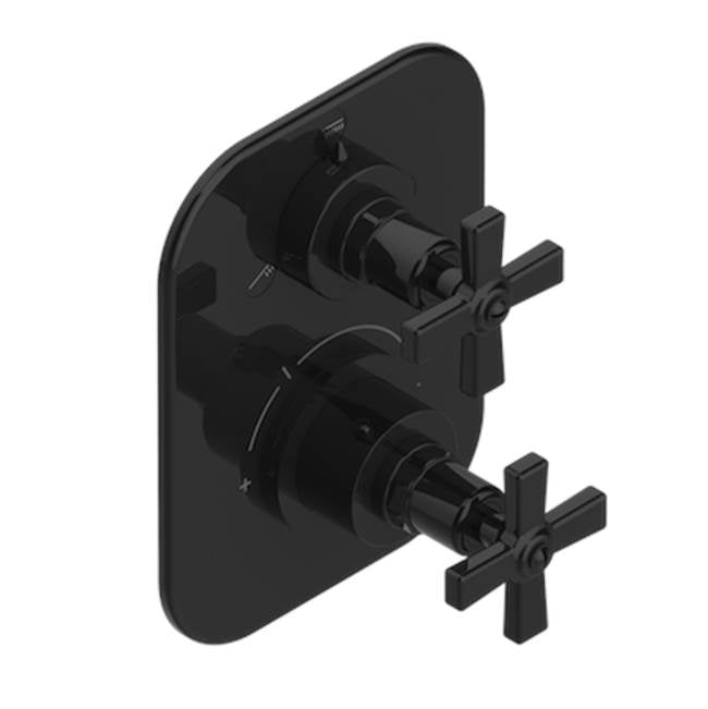 THG - Trim For Thg Thermostat With Stop Valve And 3-way Diverter, Rough Part Supplied With Fixing Box Ref.5 600ae/us - Brown Bronze Color PVD