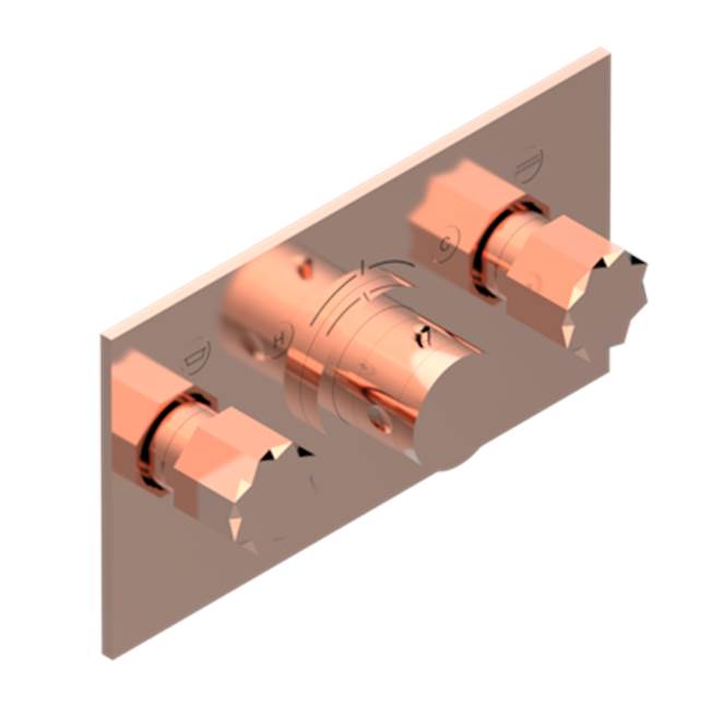 THG - Trim For Thg Thermostat With 2 Valves Ref. 5 401ahm/us Rough Part Supplied With Fixing Box, Item To Be Installed Horizontal - Blush PVD