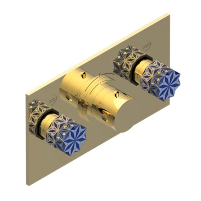 THG - Trim For Thg Thermostat With 2 Valves Ref. 5 401ahm/us Rough Part Supplied With Fixing Box, Item To Be Installed Horizontal - Gold Color PVD