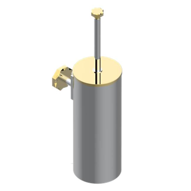 THG - Metal Toilet Brush Holder With Brush With Cover Wall Mounted - Chrome Polished Gold Polished