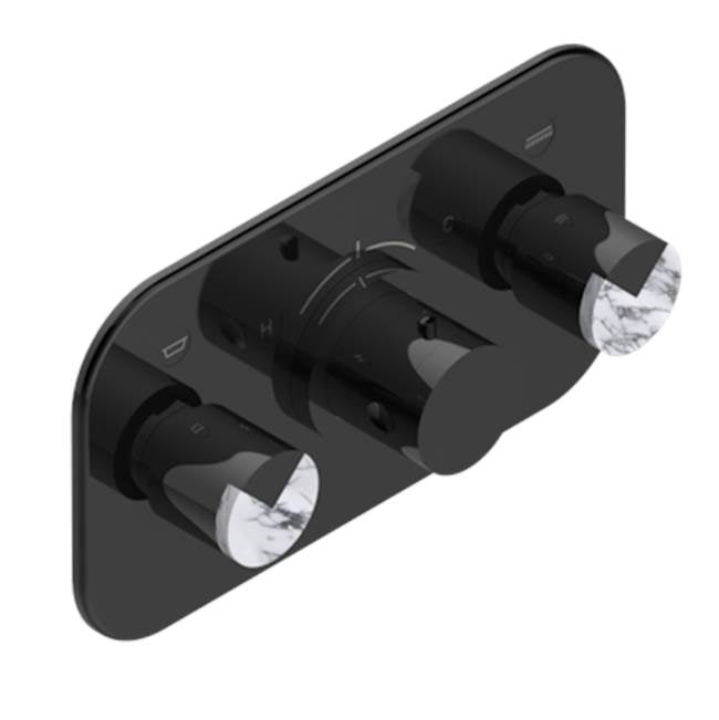 THG - Trim For Thg Thermostat With 2 Valves Ref. 5 401ahm/us Rough Part Supplied With Fixing Box, Item To Be Installed Horizontal - Brown Bronze Color PVD