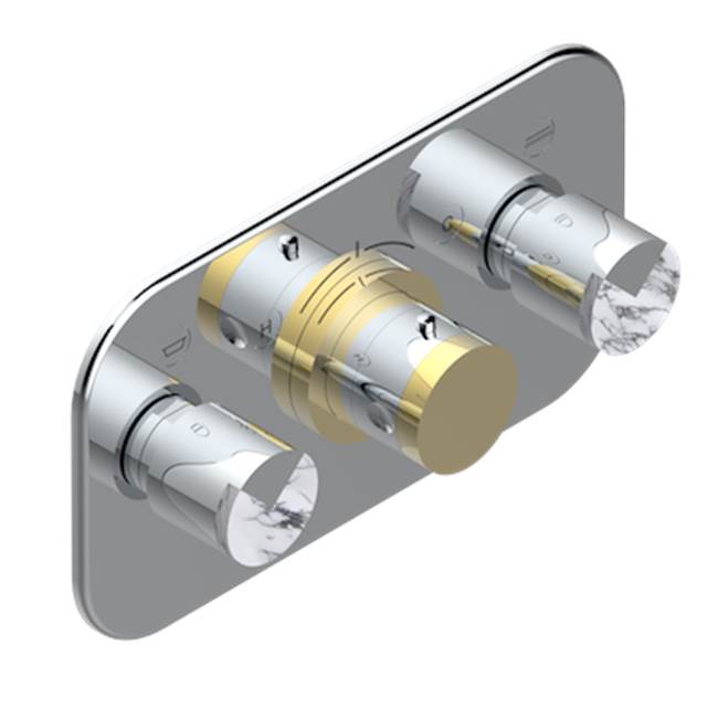 THG - Trim For Thg Thermostat With 2 Valves Ref. 5 401ahm/us Rough Part Supplied With Fixing Box, Item To Be Installed Horizontal - Chrome Polished Gold Polished
