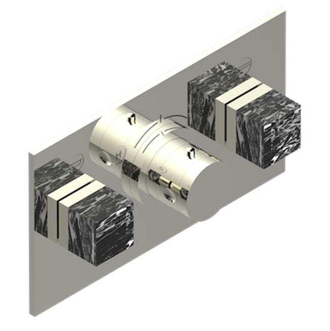 THG - Trim For Thg Thermostat With 2 Valves Ref. 5 401ahm/us Rough Part Supplied With Fixing Box, Item To Be Installed Horizontal - Nickel Polished