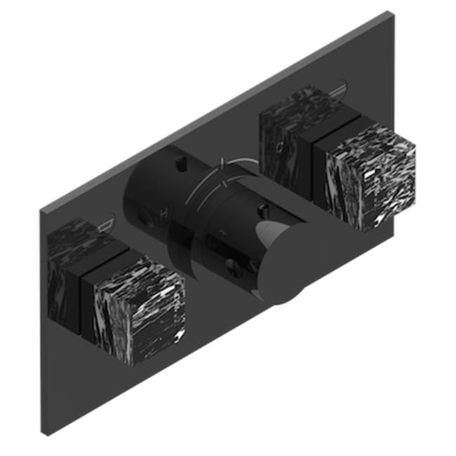 THG - Trim For Thg Thermostat With 2 Valves Ref. 5 401ahm/us Rough Part Supplied With Fixing Box, Item To Be Installed Horizontal - Brown Bronze Color PVD