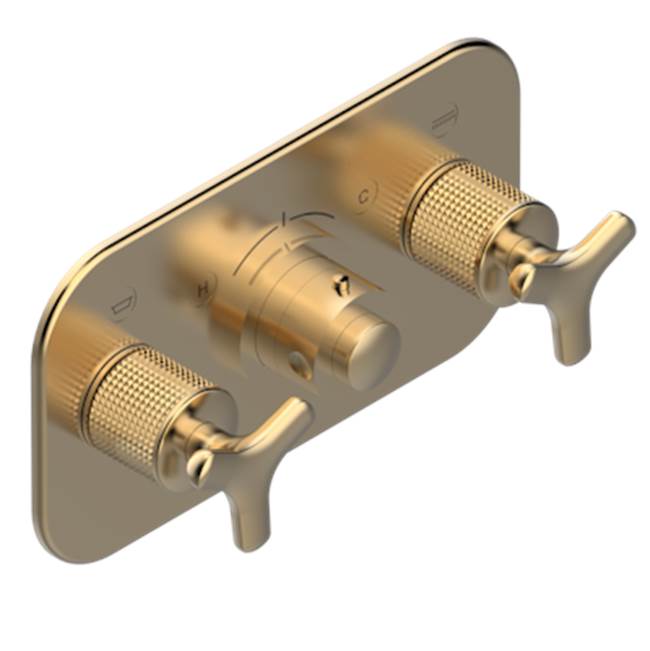 THG - Trim For Thg Thermostat With 2 Valves Ref. 5 401ahm/us Rough Part Supplied With Fixing Box, Item To Be Installed Horizontal - Matt Umber PVD