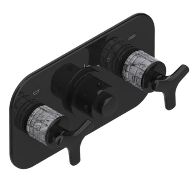 THG - Trim For Thg Thermostat With 2 Valves Ref. 5 401ahm/us Rough Part Supplied With Fixing Box, Item To Be Installed Horizontal - Brown Bronze Color PVD