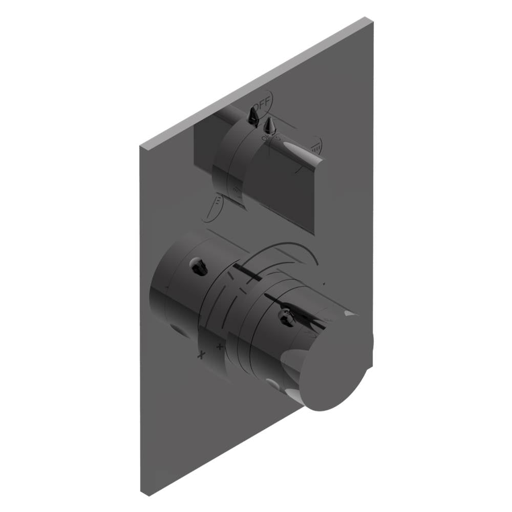 THG - Trim for THG thermostat with 2-way diverter, rough part supplied with fixing box ref. 5 500AE/US - Matt Graphite PVD